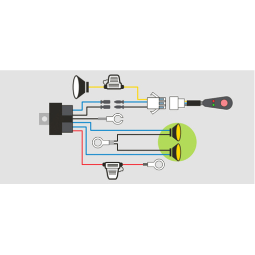 Driving Light Wiring Loom - Suits Set of Two (2) Lights
