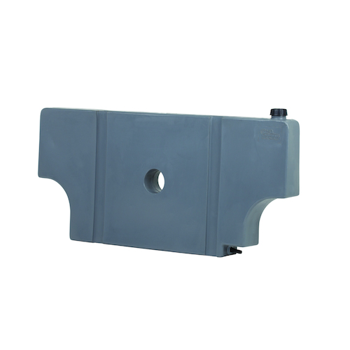 50L Wheel Arch Tank with Barbed Outlet - (1215 x 120 x 590mm) - Includes the height of the screw cap